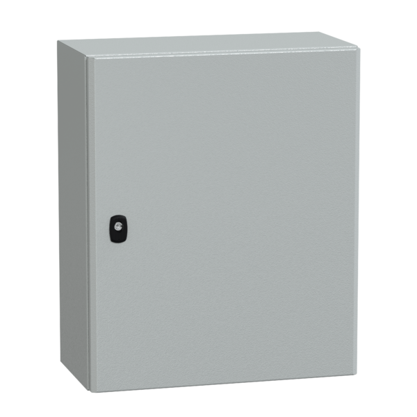 Spacial S3D plain door with mount.plate. H600xW500xD250.IP66 IK10 RAL7035. - Schneider Electric - NSYS3D6525P