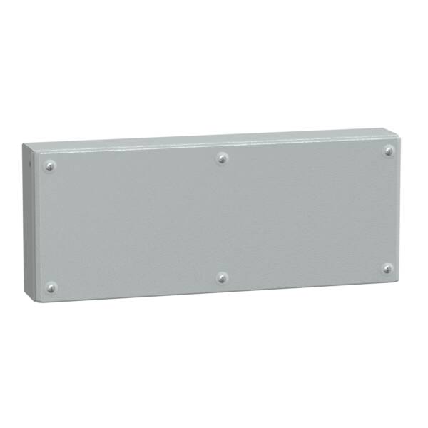 Metal industrial box plain door H200xW500xD80 IP66 IK10 RAL 7035 - Schneider Electric - NSYSBM20508