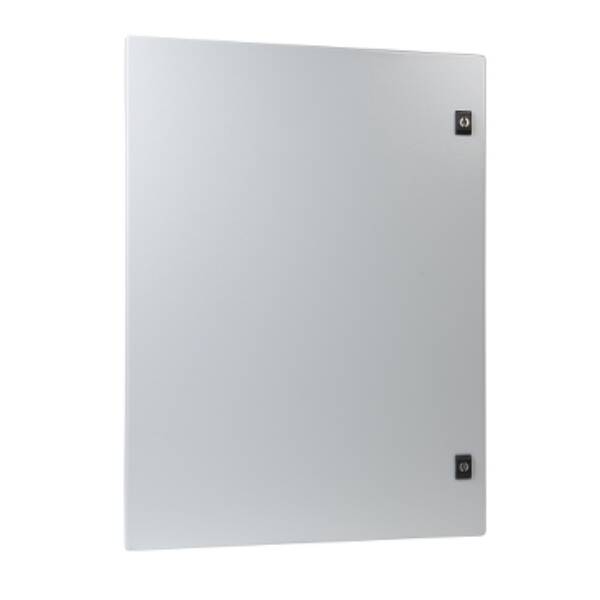 Plain door Spacial CRN H500xW500 RAL 7035, with lock - Schneider Electric - NSYDCRN55