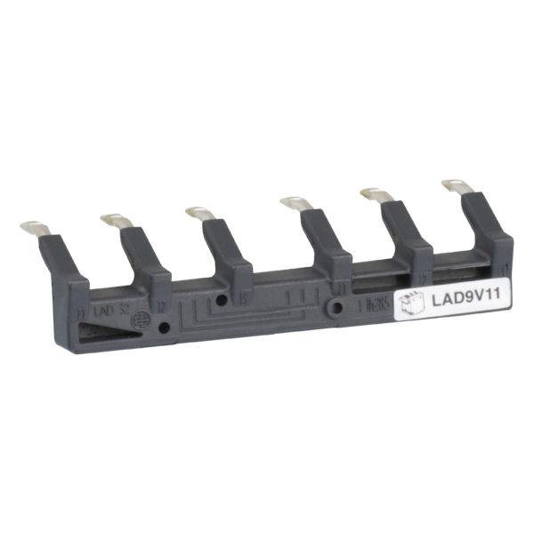 Set of power connections, inversing busbar, for 3P reversing contactors assembly, LC1D09-D38 lugs terminals - Schneider Electric - LAD9V11