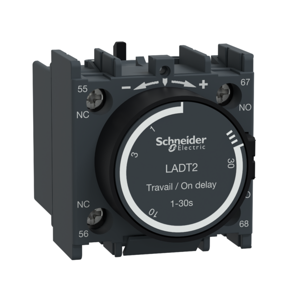 TeSys D - time delay auxiliary contact block - 1 NO + 1 NC screw clamp terminals - Schneider Electric - LADT2