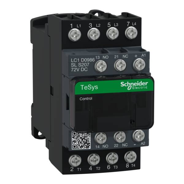 TeSys D contactor S207 - 4P (2NO+2NC) AC-1 20A <=440V - coil 72V DC low - Schneider Electric - LC1D0986SLS207