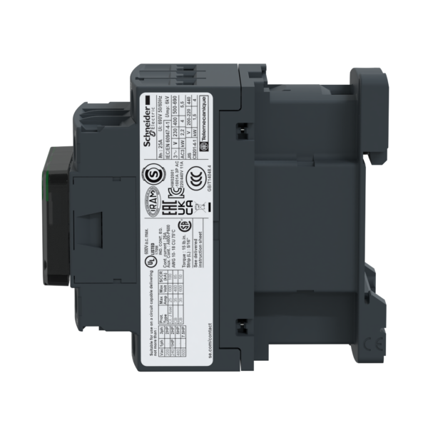 TeSys D contactor - 3P(3 NO) - AC-3 - <= 440 V 9 A - 24 V DC coil - Schneider Electric - LC1D09BD