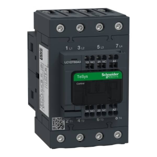 TeSys D contactor - 4P(4 NO) - AC-1 - <= 440 V 80 A - 230 V AC 50/60 Hz coil - Schneider Electric - LC1DT80A3P7