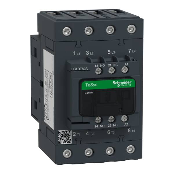 TeSys D contactor - 4P(4 NO) - AC-1 - <= 440 V 80 A - 240 V AC 50/60 Hz coil - Schneider Electric - LC1DT80AU7