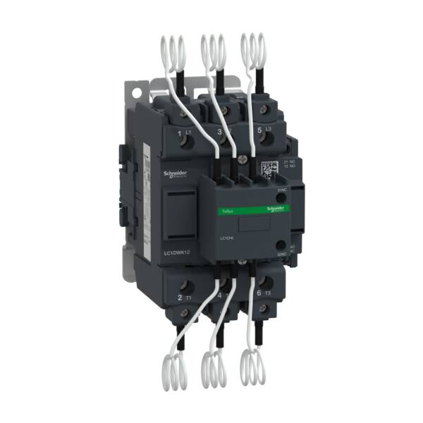 Capacitor contactor, TeSys D, 63 kVAR at 400 V/50 Hz, coil 120 V AC 50/60 Hz - Schneider Electric - LC1DWK12G7