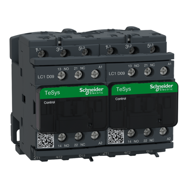 TeSys D reversing contactor - 3P(3 NO) - AC-3 - <= 440 V 9 A - 110 V AC coil - Schneider Electric - LC2D09F7