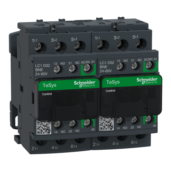 TeSys D reversing contactor - 3P - <= 440 V - 32 A AC-3 - 24...60 V AC/DC coil - Schneider Electric - LC2D32BNE