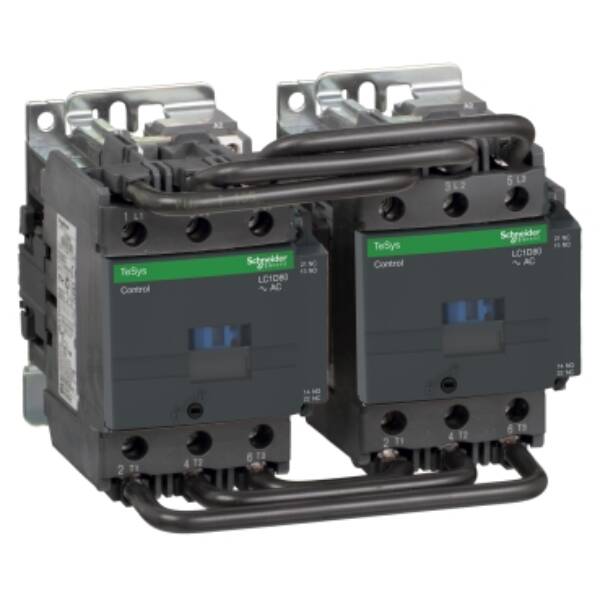 TeSys D reversing contactor - 3P(3 NO) - AC-3 - <= 440 V 80 A - 115 V AC coil - Schneider Electric - LC2D80FE7