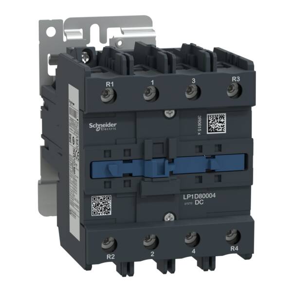 TeSys D contactor - 4P(4 NO) - AC-1 - <= 440 V 125 A - 24 V DC coil - Schneider Electric - LP1D80004BD