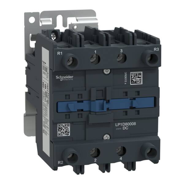 TeSys D contactor - 4P(2 NO + 2 NC) - AC-1 - <= 440 V 125 A - 220 V DC coil - Schneider Electric - LP1D80008MD