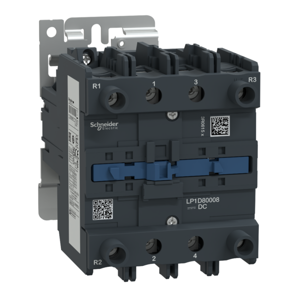 TeSys D contactor - 4P(2 NO + 2 NC) - AC-1 - <= 440 V 125 A - 220 V DC coil - Schneider Electric - LP1D80008MW