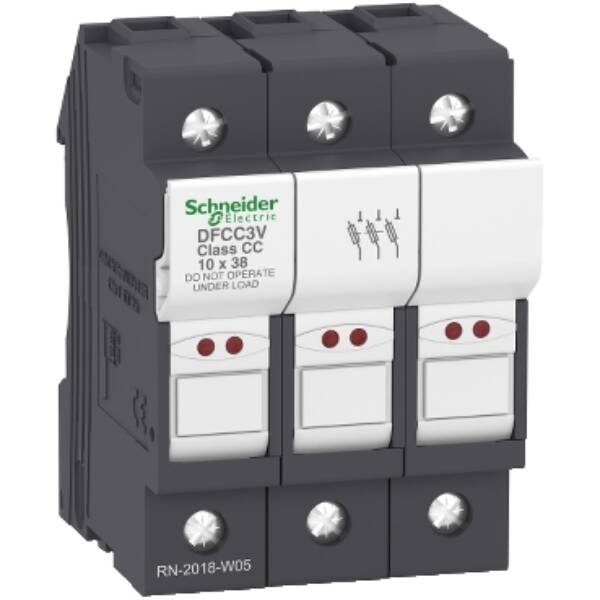 Fuse carrier TeSys DF, 3P 30A, fuse class CC, blown fuse indicator - Schneider Electric - DFCC3V