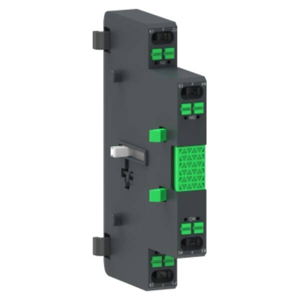 Auxiliary contact block for TeSys Giga contactor, 1NO + 1NC, side mounting, push-in terminals - Schneider Electric - LAG8N113