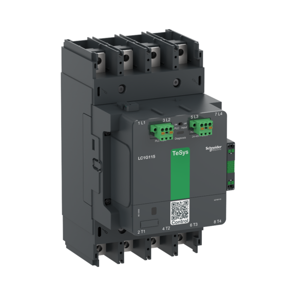 High power contactor, TeSys Giga, 4 pole (4NO), AC-1 <=440V 275A, advanced version, 24…48V wide band AC/DC coil - Schneider Electric - LC1G1504BEEA