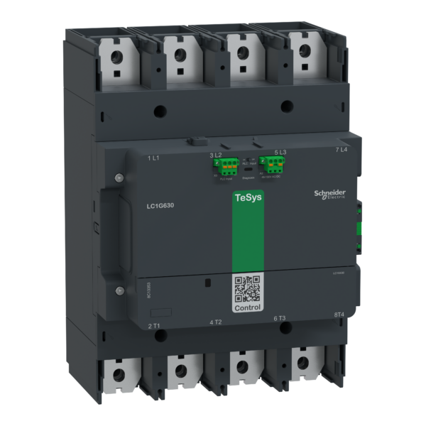 High power contactor,TeSys Giga 630,4P(4NO),AC-1 <=440V 1050A,advanced version,48-130V AC/DC wide band coil - Schneider Electric - LC1G6304EHEA