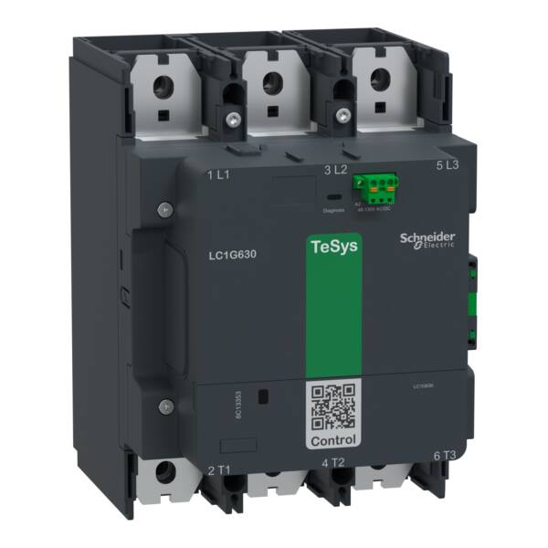 High power contactor, TeSys Giga, 3 pole (3NO), AC-3 <lt/>=440V 630A, standard version, 48…130V wide band AC/DC coil - Schneider Electric - LC1G630EHEN