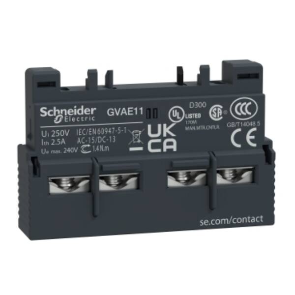 TeSys GV2 & GV3 - auxiliary contact - 1 NO + 1 NC - Schneider Electric - GVAE11