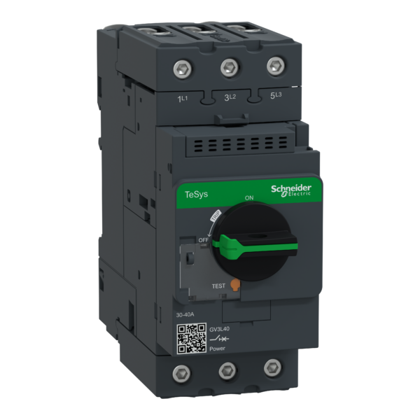 Motor circuit breaker, TeSys GV3, 3P, 40 A, magnetic, rotary handle, EverLink terminals - Schneider Electric - GV3L40