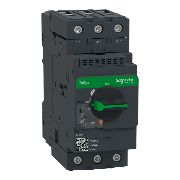 Motor circuit breaker, TeSys GV3, 3P, 37-50 A, thermal magnetic, EverLink terminals - Schneider Electric - GV3P50