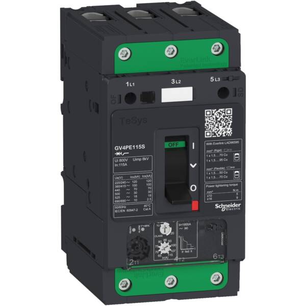 TeSys GV4 - thermal magnetic circuit breaker - 3.5A 3P - with Everlink - Schneider Electric - GV4PE03S