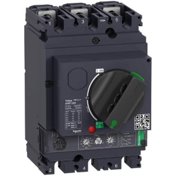 Motor circuit breaker, TeSys GV5, 3P, 150A, Icu 70kA, thermal magnetic - Schneider Electric - GV5P150H