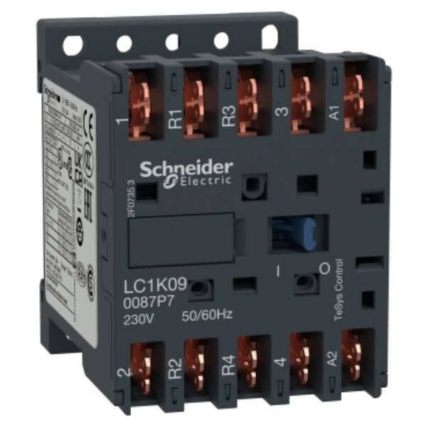 TeSys K contactor - 4P (2 NO + 2 NC) - AC-1 <= 440 V 20 A - 230 V AC coil - Schneider Electric - LC1K090087P7