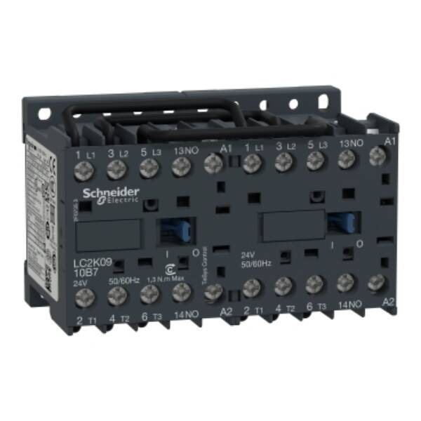 TeSys K reversing contactor - 3P - AC-3 <= 440 V 9 A - 1 NO - 230...240 VAC coil - Schneider Electric - LC2K0910U7