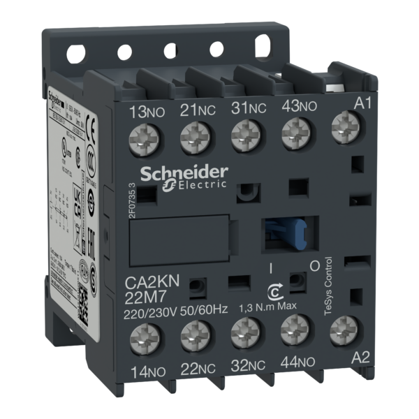 TeSys K control relay - 2 NO + 2 NC - <= 690 V - 120 V AC coil - Schneider Electric - CA2KN22G7