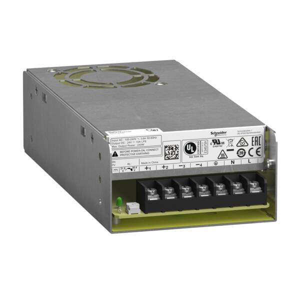 Regulated Power Supply, 100...240V AC, 24V 10A, single phase, Panel Mount - Schneider Electric - ABLP1A24100