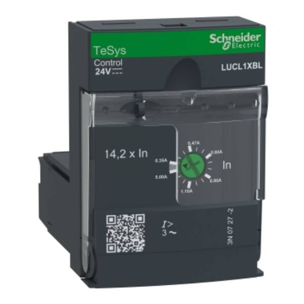 Standard control unit, TeSys U, 0.35-1.4A, 3P motors, magnetic protection, coil 24V DC - Schneider Electric - LUCL1XBL