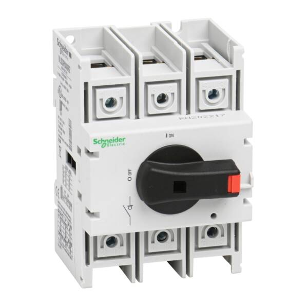 Disconnect switch, TeSys VLS, body switch, 80A, 40HP at 480VAC, UL98, three phase, 50kA SCCR, size 2, DIN rail mount - Schneider Electric - VLS3P080R2