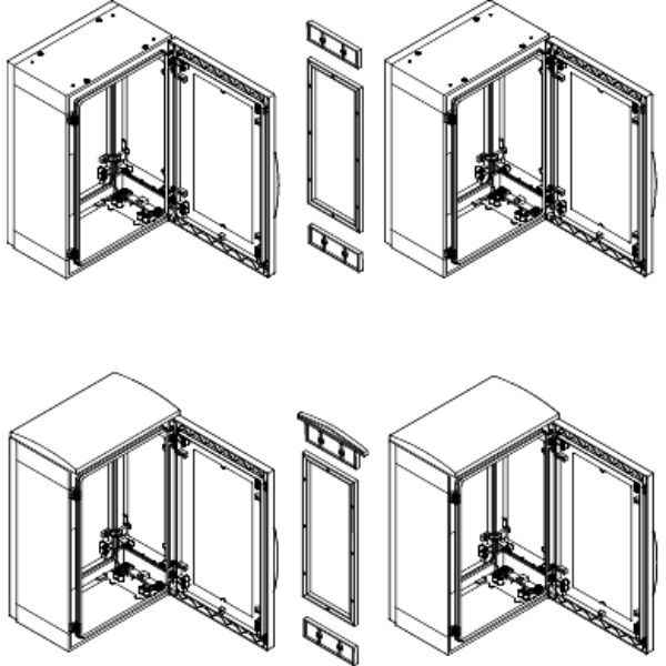 Horizontal coupling kit for PLA enclosure H1500xD320 mm - 15 mm - IP55 coupling - Schneider Electric - NSYMUPLA153G