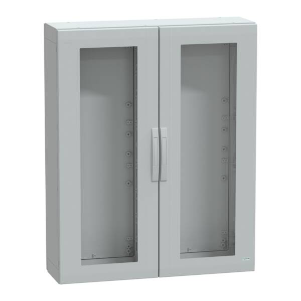 Floor standing encl. polyester vers.PLA compl.sealed 1250x1000x320 IP65 glazed - Schneider Electric - NSYPLA12103TG