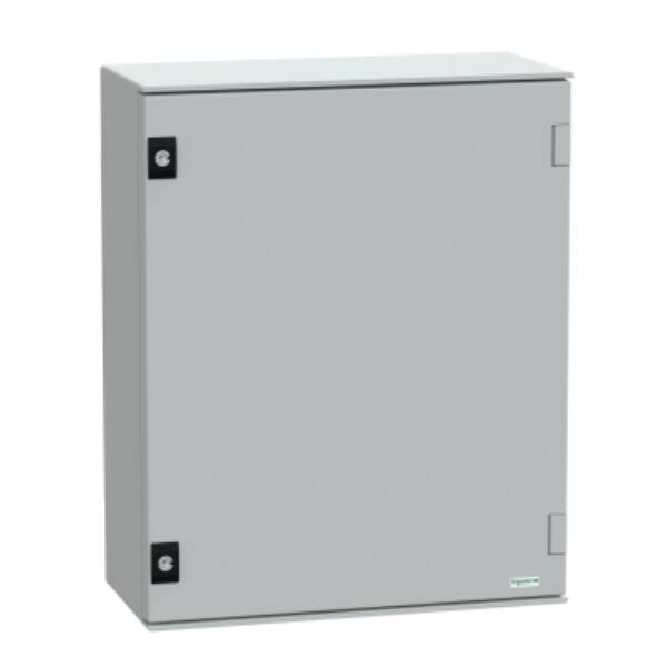 wall-mounting encl. polyester monobloc IP66 H530xW430xD200mm+metal mount.plate - Schneider Electric - NSYPLM54PG