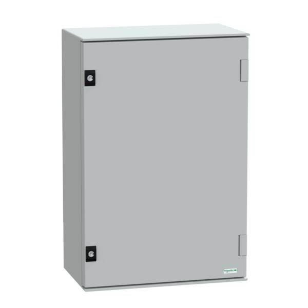 wall-mounting encl. polyester monobloc IP66 H647xW436xD250mm+bakelite mount.pl. - Schneider Electric - NSYPLM64BG