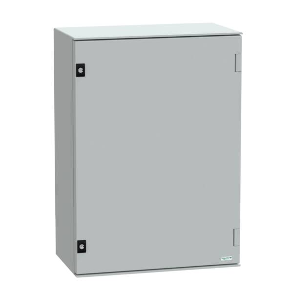 wall-mounting encl. polyester monobloc IP66 H747xW536xD300mm+metal mount.plate - Schneider Electric - NSYPLM75PG