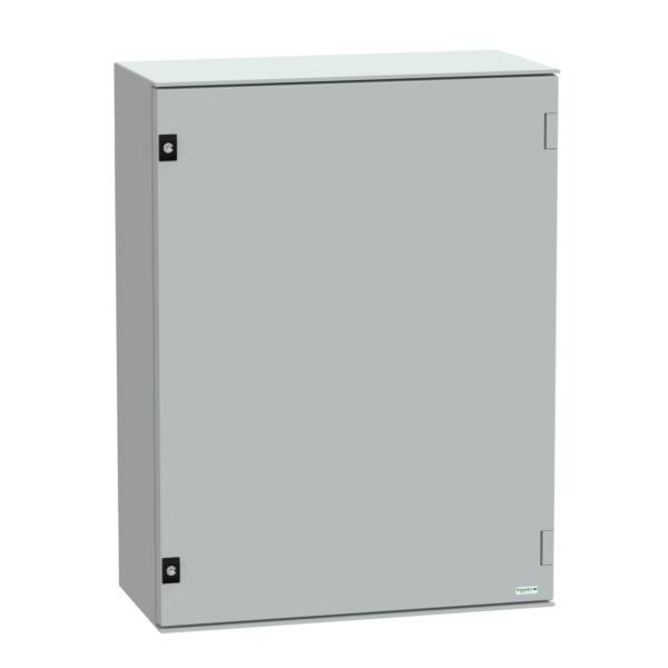 wall-mounting encl. polyester monobloc IP66 H847xW636xD300mm+bakelite mount.pl. - Schneider Electric - NSYPLM86BG