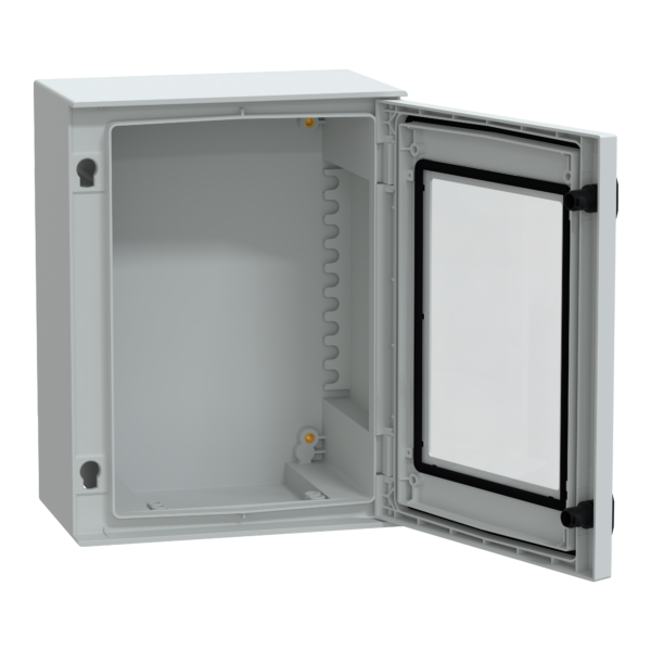 wall-mounting enclosure polyester monobloc IP66 H847xW636xD300mm glazed door - Schneider Electric - NSYPLM86TG