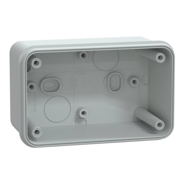 PC box IP66 IK08 RAL7035 Int.H105W65D55 Ext.H116W74D62 opaque PC cover H10 - Schneider Electric - NSYTBP1176