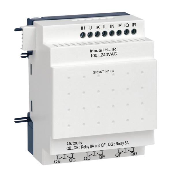 discrete I/O extension module - 14 I O - 100..240 V AC - for Zelio Logic - Schneider Electric - SR3XT141FU