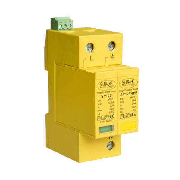 SY12325KA2P – Type 1+2+3, 25ka, single phase, with window indication, for TT installations