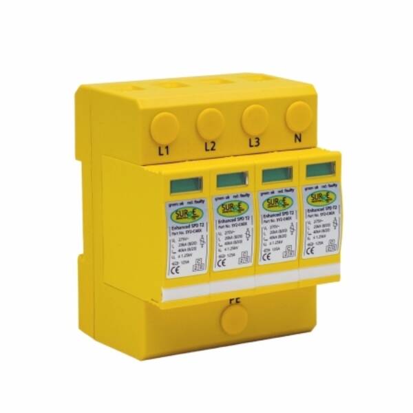 SY2C40X - Type 2+3, 3 phase, with window indication, for TNC-S and TN-S installations.