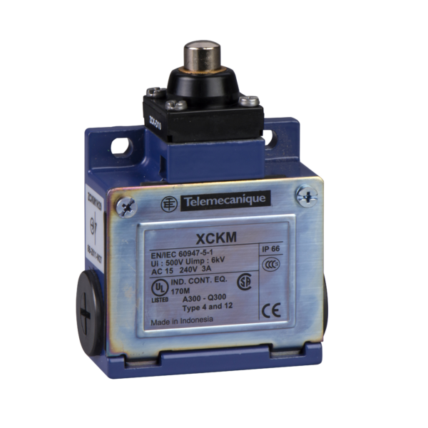 Limit switch, Limit switches XC Standard, XCKM, metal end plunger, 1NC+1 NO, snap action, 1/2NPT - Commercial Reference - XCKM110H7