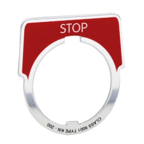 30MM LEGEND PLATE - STOP RED - Schneider Electric - 9001KN202