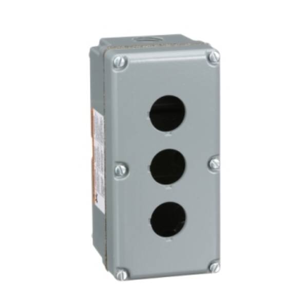 empty control station - 9001K - aluminium - 3 cut-outs Ø 30 - Schneider Electric - 9001KY3