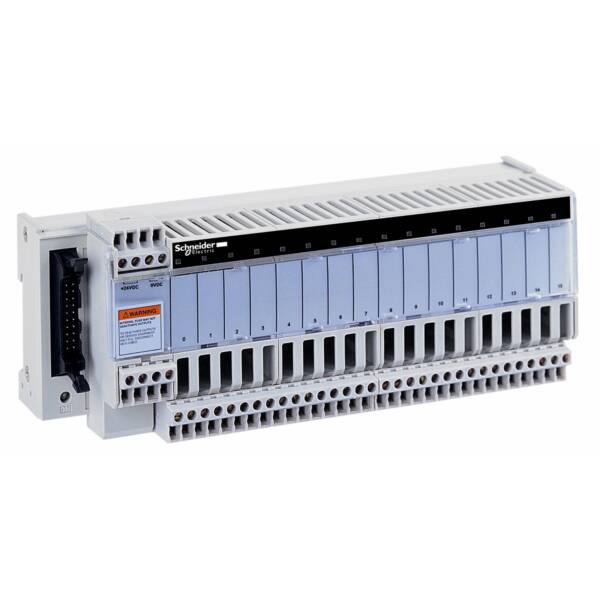 sub-base for plug-in relay ABE7 - 16 channels - fuses - relay 10 mm - Schneider Electric - ABE7P16T215
