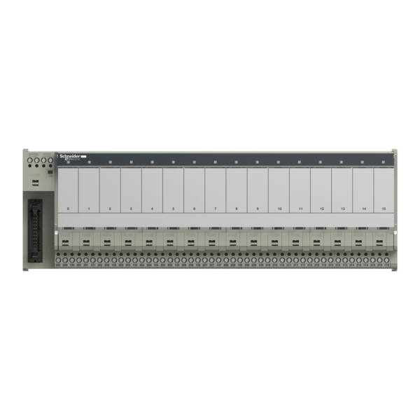 sub-base for plug-in relay ABE7 - 16 channels - fuses - relay 12.5 mm - Schneider Electric - ABE7P16T334