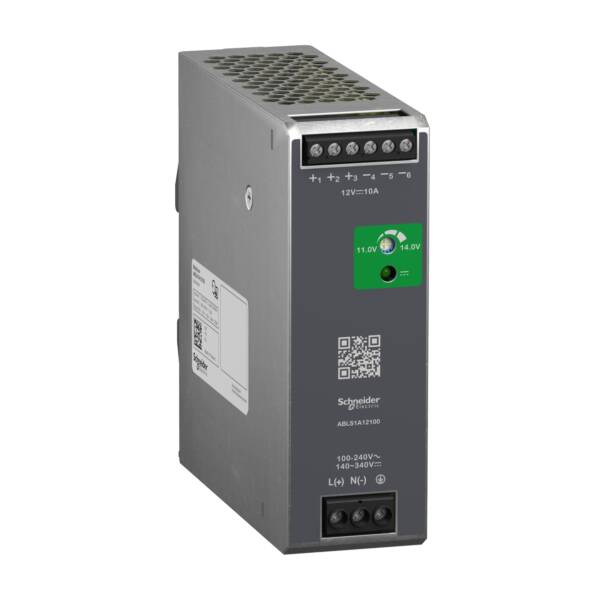 Regulated Power Supply, 100-240V AC, 12V 10 A, single phase, Optimized - Schneider Electric - ABLS1A12100