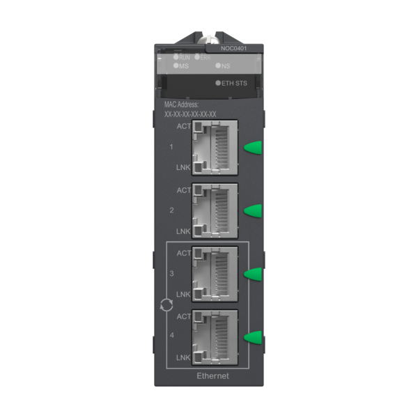 Ethernet module M340 - 4 x RJ45 10/100 - Schneider Electric - BMXNOC0401